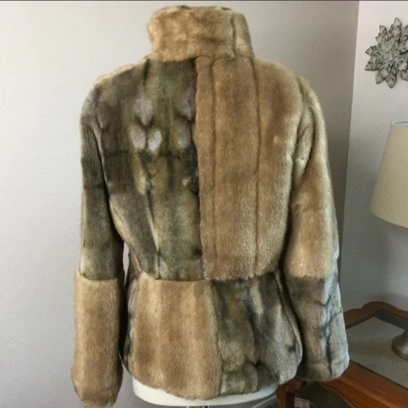 Sandro Nounours Faux Patchwork Fur Coat - Picture 9 of 16